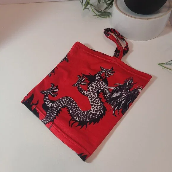 Red Dragon Print Crop Top with Non-Adjustable Straps – Size M - Picture 3 of 10